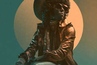 make vintage retro, modern album cover art