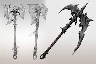 design unique weapons illustrations