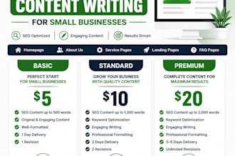 write SEO website content for small businesses