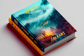 design fantasy cover, romance book cover for kindle or print