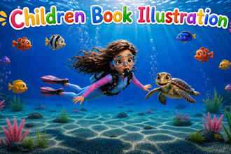 draw 3d childrens book illustrations and characters