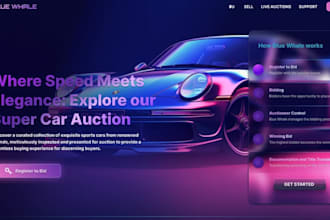 develop auction bidding website, live car auction and car rental website