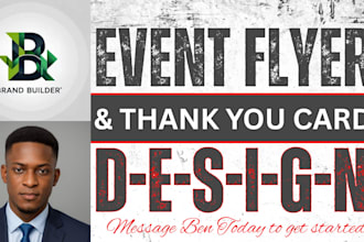 design and redesign a professional event flyer, thank you card, or invitation