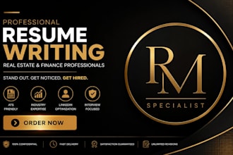 write ats resume, CV and linkedin for real estate and finance professionals