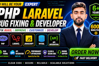 fix PHP laravel bugs, website errors, API issues and develop custom web apps