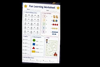 design printable educational worksheets for kids