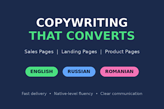craft persuasive copywriting in english russian and romanian