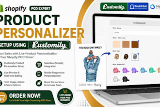 setup shopify pod product personalizer using customily teeinblue zepto
