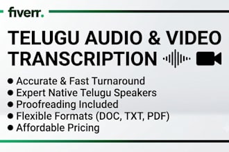 do accurate telugu audio and video transcription
