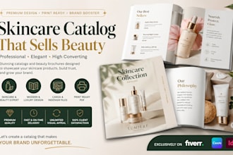 skincare brand catalog canva indesign beauty brochure pdf