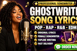 ghostwrite song lyrics songwriting pop rap rnb edm toplining female songwriter