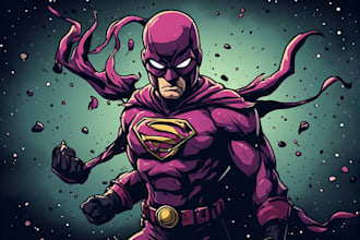 draw you into superhero comic book pop art cartoon