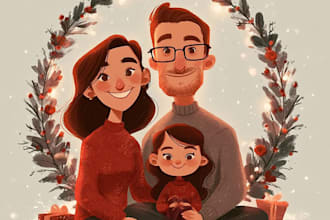 draw retro holiday xmas christmas and winter artworks