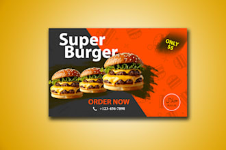 do professional social media post design and food banner