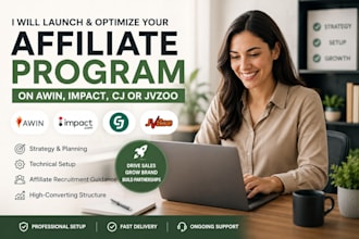 launch and optimize your affiliate program on awin, impact, cj, or jvzoo