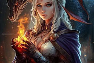 draw dnd character design and illustration