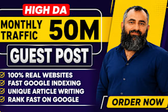 do SEO guest post backlink, high da guest post service, publish article