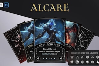 design custom trading card game, tcg, ccg, mtg cards, pokemon tcg, card box