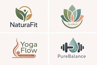 design modern natural health, yoga ,fitness and wellness logo