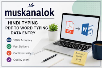do hindi typing, PDF to word typing and data entry