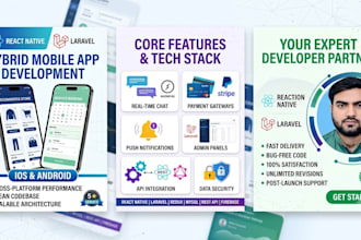 build cross platform mobile apps in react native and laravel backend