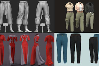 design 3d clothing fashion garments and apparel  in clo3d and marvelous designer