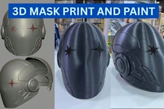 3d print and paint custom 3d mask 3d helmet cosplay prop with shipping