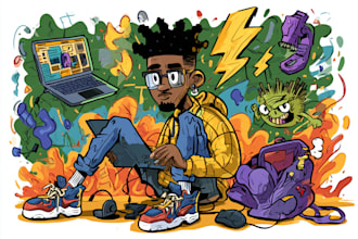 draw cartoon illustrations and characters