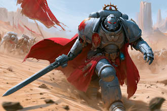 illustrate a warhammer 40k art and illustration