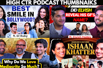 design high CTR yotube podcast thumbnails