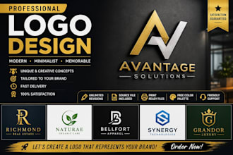 design a modern minimalist business logo for your brand