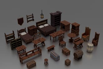 create voxel furniture and interior assets for your game
