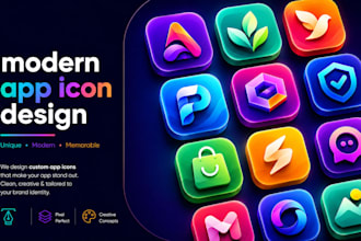design modern and attractive app icon logo