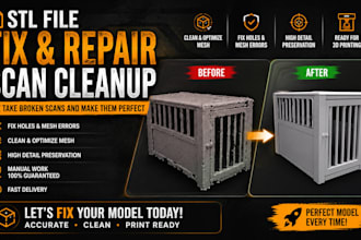 fix and repair stl file, edit custom stl file modify for 3d printing