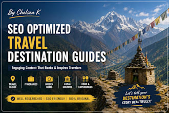 write SEO destination guides for travel blogs and websites