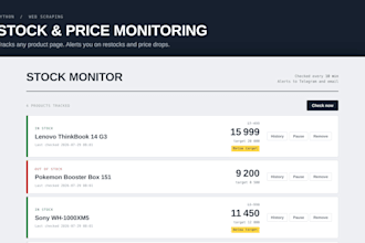 build a python web scraper or price monitoring script