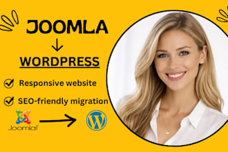 migrate joomla website to wordpress with full design and SEO
