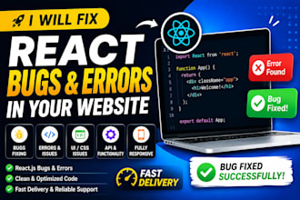 fix react bugs, errors, and issues in your website