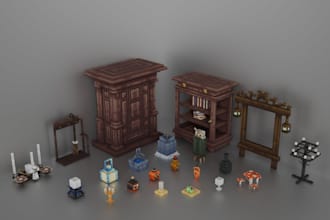 create voxel fantasy props weapons and rpg assets