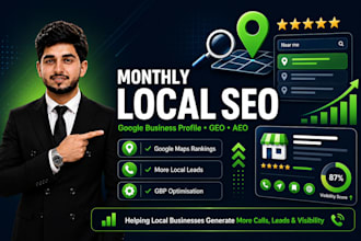 do monthly local SEO, GEO and aeo services for local business
