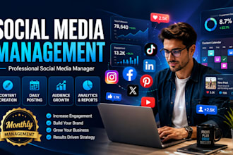 do monthly social media management or social media manager