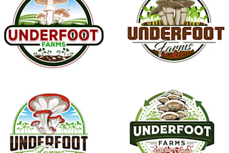 do excellent mushroom logo for your business