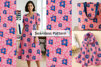 create seamless floral and geometrical pattern design