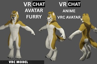 custom vrchat avatar furry avatar vr character 3d model vrc character vrc avatar
