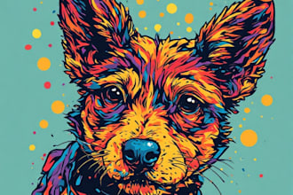 draw create colorful animal pop art portraits for you