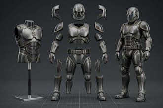 create custom 3d printable armor suit and cosplay armour stl model 3d printing