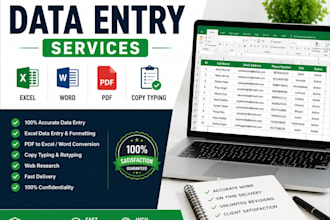 do data entry, microsoft excel and admin support