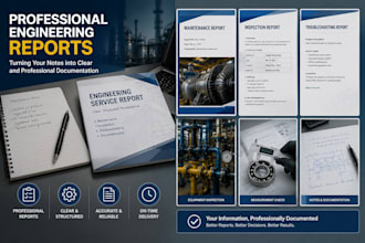 convert maintenance notes into a professional engineering report