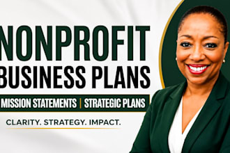 create nonprofit business plans, mission statements and strategic
