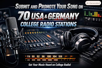 submit and promote your song on 70 USA and germany college radio stations